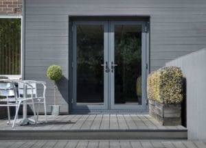 grey french doors in yorkshire